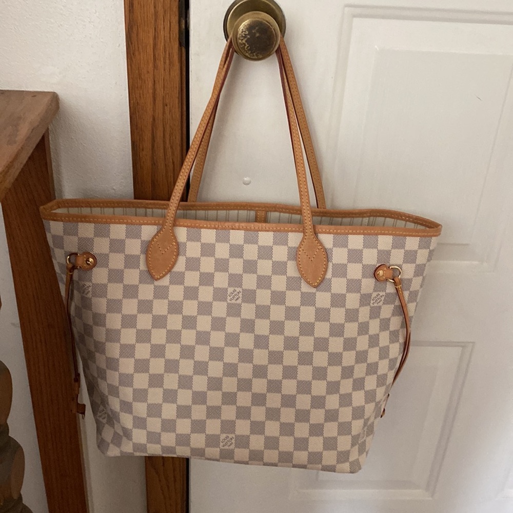 Authentic Neverfull MM Damier Azur